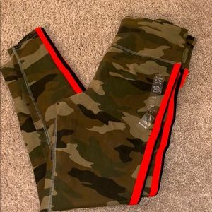 Garage Camo Leggings with Orange Stripe